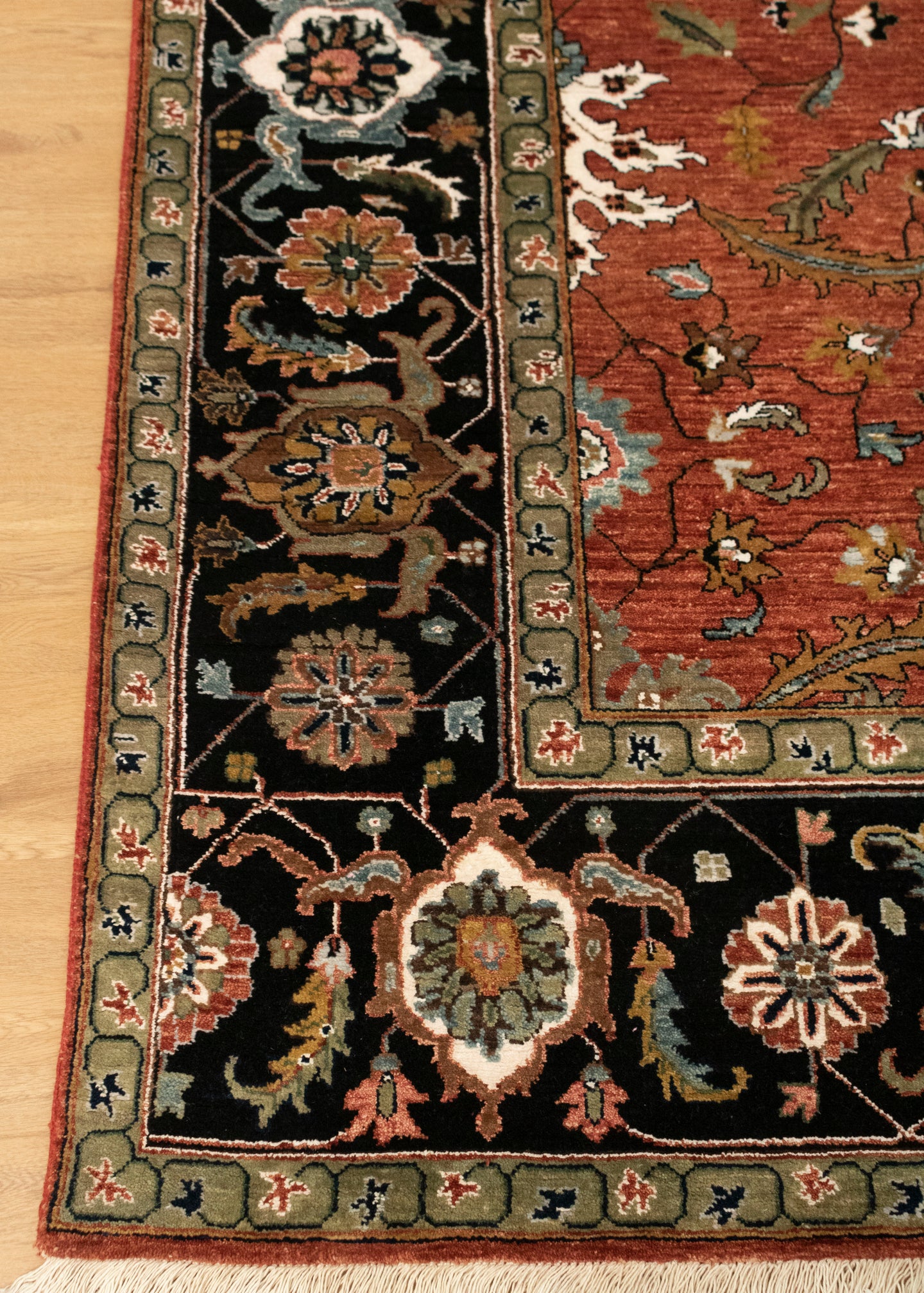 8x10 Heriz Rust Black Classic oriental Turkish Persian Handmade Woolen Rug | Shritija Rugs | Traditional Carpets Online